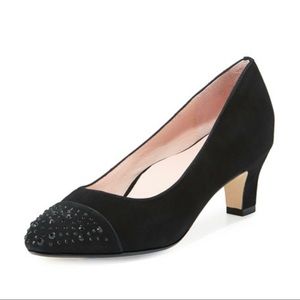 TARYN ROSE Crystal Suede Low-Heel Pump 8.5